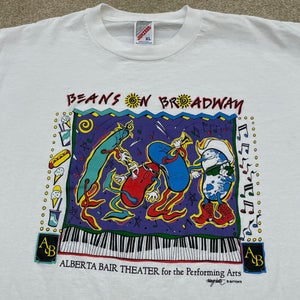 Beans On Broadway Shirt Men Large Theater Vintage 90s Alberta Bair Cartoon Music