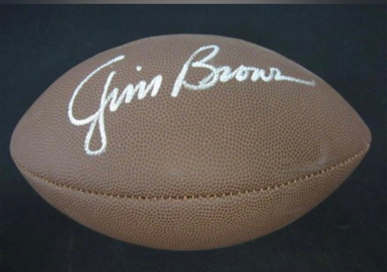 jim brown signed football