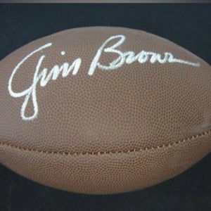 Jim Brown Signed Football with COA