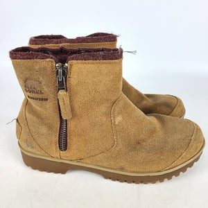 Sorel Meadow Women’s Size 8.5 Tan Brown Zip Waterproof Suede Boots NL2189-286