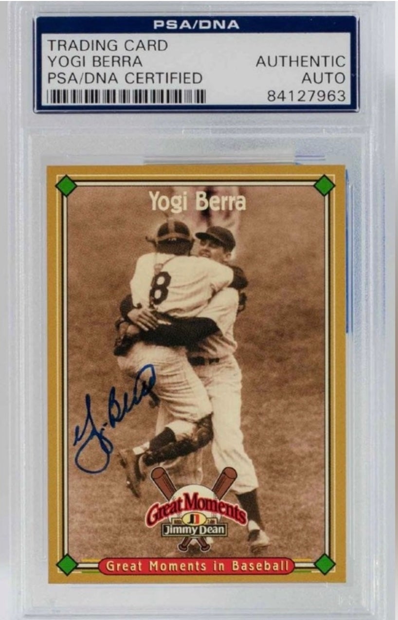 Yogi Berra Autographed Jersey - : PSA COA