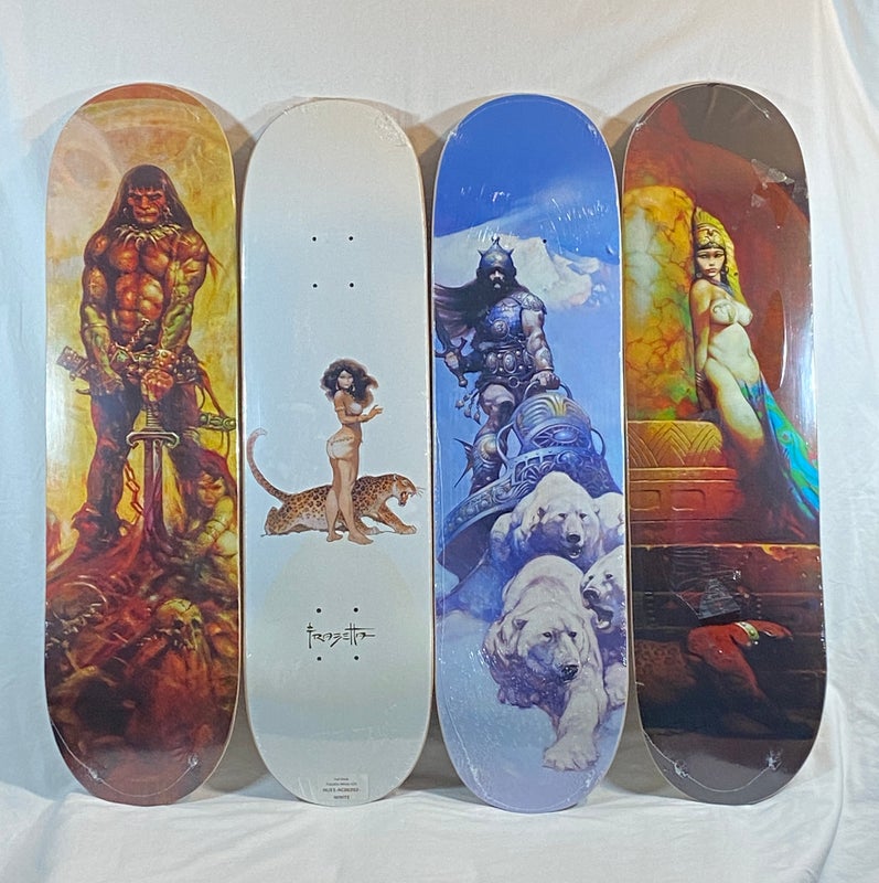 The Artwork Of Frank Frazetta Set of (4) Limited Edition Skateboard Decks New