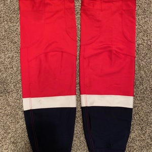 Used Adidas Washington Capitals Game Socks - Red/Navy