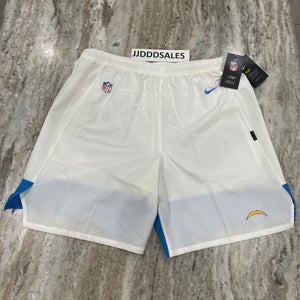 Nike Los Angeles Chargers On Field Team Issued Shorts Off White Blue CW3337-100 Men’s Size XXL NWT.