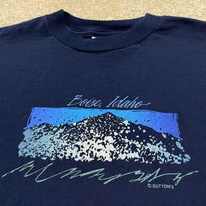 Idaho Ski Shirt Men Medium Snow Nature Boise Vintage 90s Hike Mountain USA