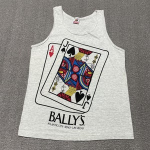 Ballys Hotel Shirt Men Medium Adult Gray Tank Top Cards Jack Vegas 90s USA