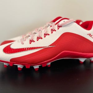 Size 11.5 Nike Alpha Pro Low 2 TD Football Cleats Red/White 719930-166 NEW