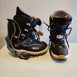 Used Men's K2 Clicker Snowboard Bindings And Boots