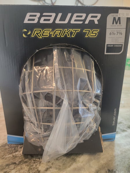 New Medium Bauer Re-Akt 75 Helmet with Cage