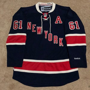 New York Rangers Nash 61 Alternate Reebok NHL Hockey Jersey Size Large