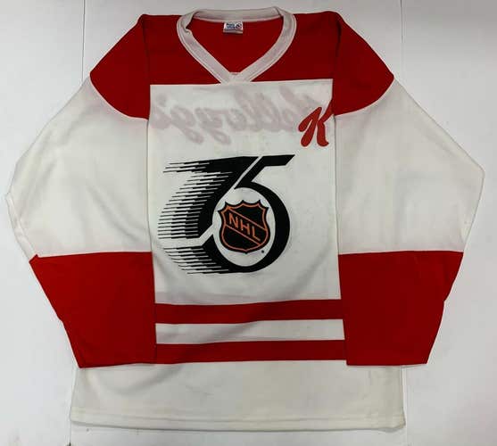 Vintage NHL 75th Anniversary Kellogg's Hockey Jersey senior ice sr Athletic Knit