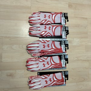 Red New Adult Under Armour Highlight Gloves