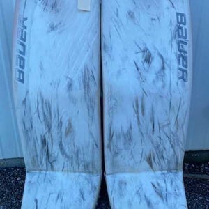 Used Bauer Sr Large Ultrasonic Goalie Leg Pads 35” +2