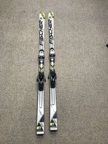 Used 2016 Fischer 183 cm Racing RC4 World Cup GS Skis With Bindings Max Din 16