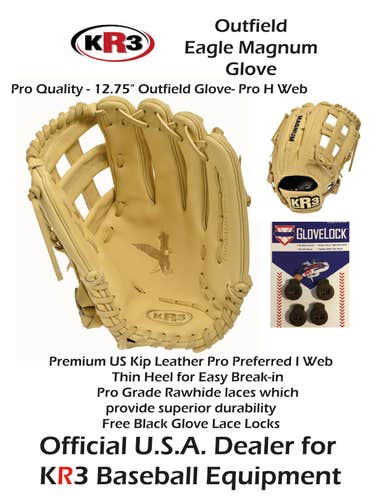New Right Hand Throw KR3 Magnum PRO Outfield Baseball Glove 12.75"