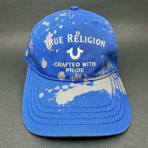 True Religion Paint Splatter Baseball Hat Cap Blue Gray Crafted With Pride