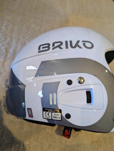 New Briko Vulcano Helmet FIS 6.8 EPP - Size 54 - Style: 25113HW - Color: A0B - Shiny White Silver