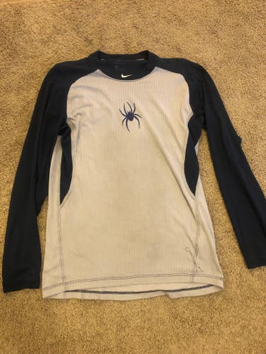 Gray Large Men's Nike Baseball Long Sleeve