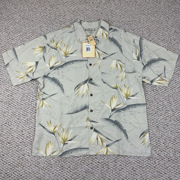 Tommy Bahama, Shirts, Tommy Bahama Mens Size L Tropical Banana Leaf  Textured Silk Short Sleeve Shirt