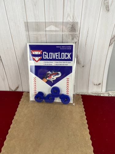 New BLUE Glove Locks Keep Baseball Glove Laces Tight Free Shipping USA Only