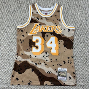 Los Angeles Lakers Shaquille O'Neal #34 Mitchell & Ness Camo NBA Swingman Jersey
