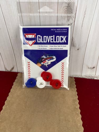 New RED WHITE & BLUE Glove Locks Keep Baseball Glove Laces Tight Free Shipping USA Only