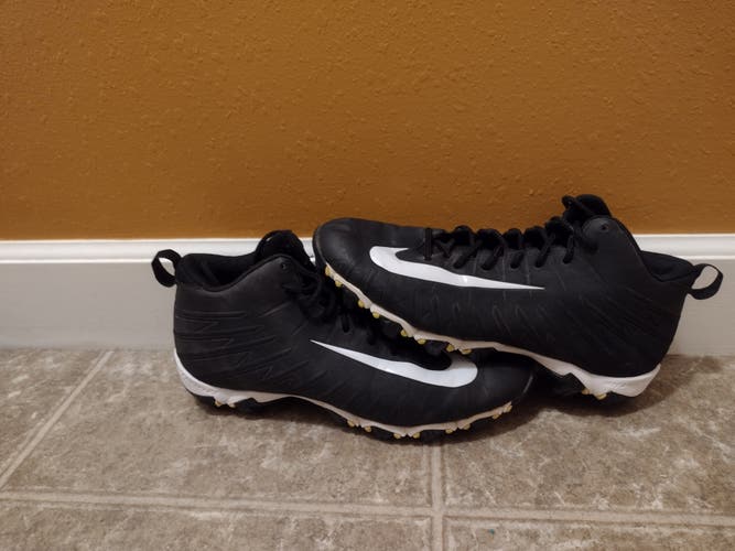 Black Used Men's Size 8.0 (Women's 9.0) Molded Cleats Nike High Top Nike Alpha huarache