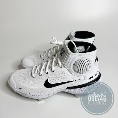 Nike Alpha Huarache Elite 3 Mid White Cleat 13.5