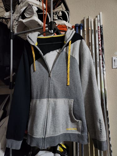 Men's Large Bauer Supreme zip-up hooded sweatshirt