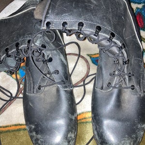 Black Leather Army Style Boots