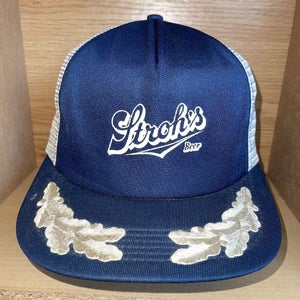 Vintage Stroh’s Beer Trucker Mesh Scrambled Eggs Snapback Hat Cap 80s 90s USA