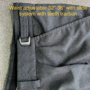 Like New Honig’s Adjustable Waist 32” To 38” Charcoal Ultimate Pleated Base Pants