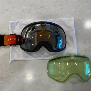 Unisex New Electric EG2 ski/snowboard goggles oversized spherical mirrored lens & yellow lens