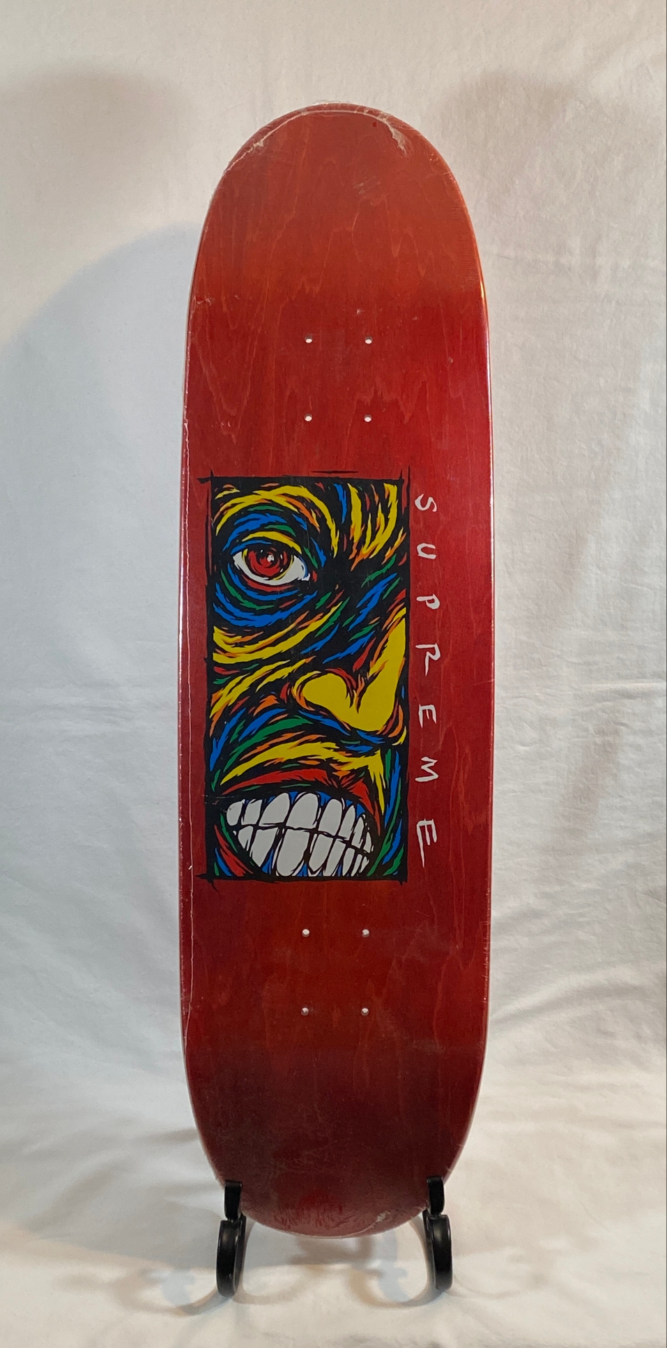 Supreme FW19 "Disturbed" Pop Art Box Logo Red/Multicolor Skateboard Deck New