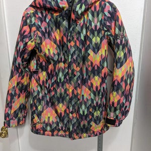 686 Youth Hooded Ski/Board Jacket Size Girls Medium Multicolor Used Coat