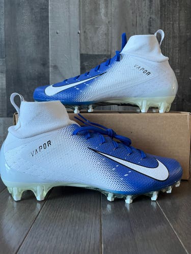Nike Vapor Untouchable Pro 3 Football Cleats White Blue Mens Size 11 FB