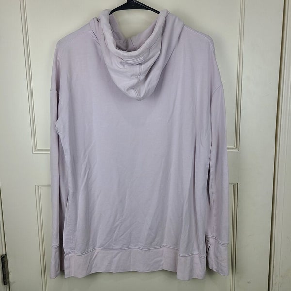 Athleta Gray Funnel Neck Pullover Sweatshirt With Thumbholes Size Small