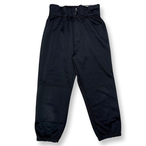 New WOT Wilson Baseball Pants Youth Medium Solid Black Knickers WTA4228 Zip Fly Unisex