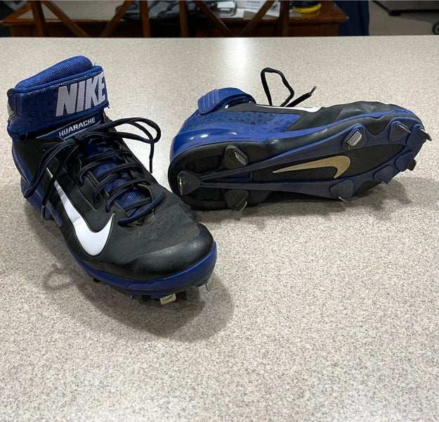 Blue Nike Huarache Pro 9 Spike Metal Baseball Softball Cleats 599235-014 - Men's Size 9.5 | SidelineSwap