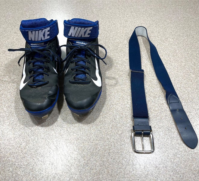 Blue Nike Huarache Pro Mid Spike Metal Baseball Softball Cleats