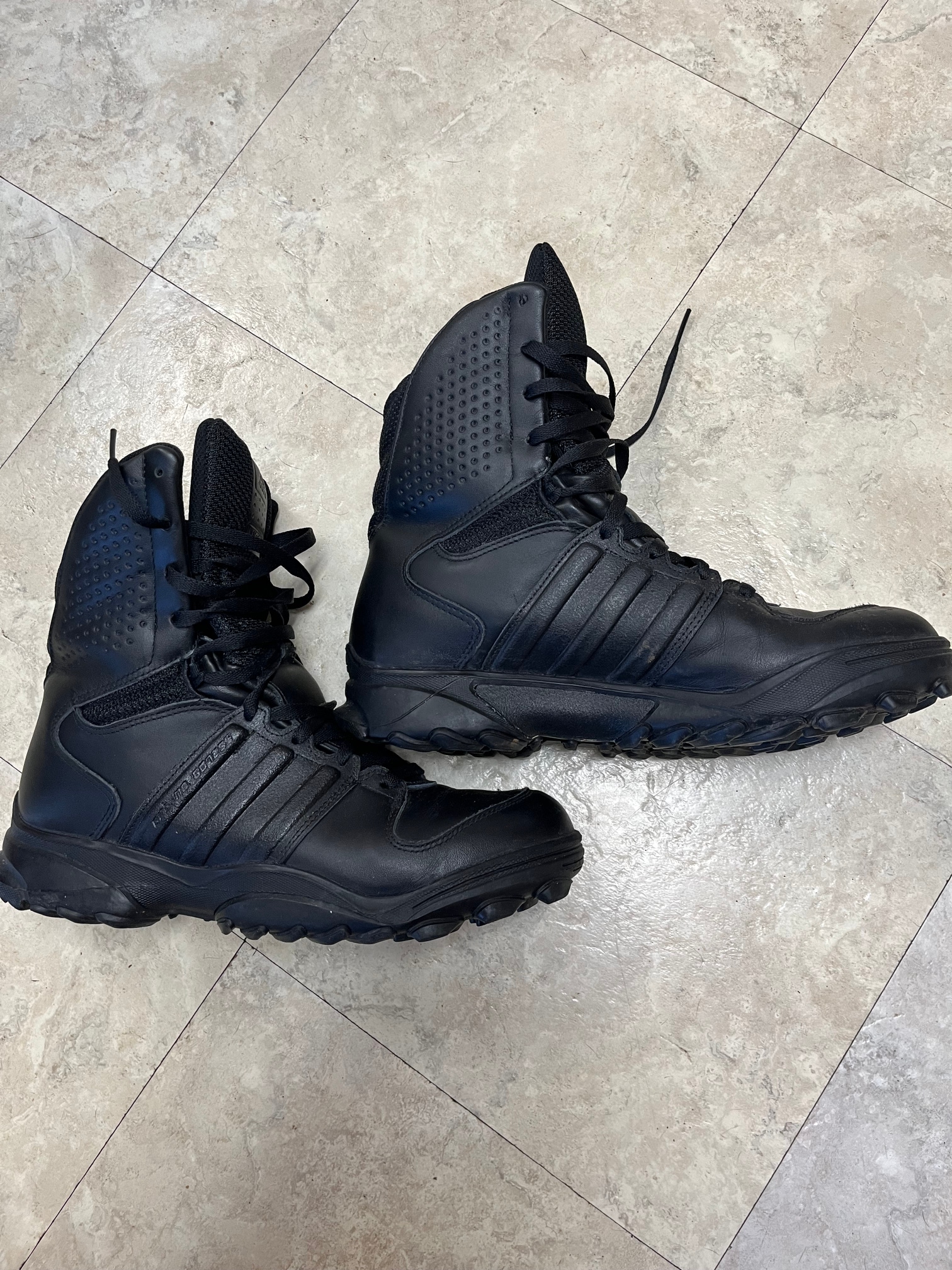 Adidas GSG 9 Tactical Boots, Black Leather, Size 11, Used