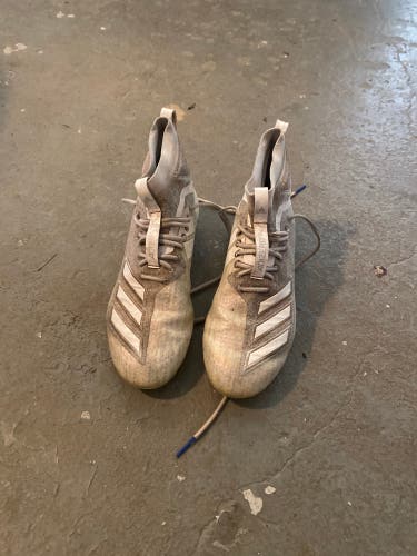 White Men's Molded Cleats High Top Adizero