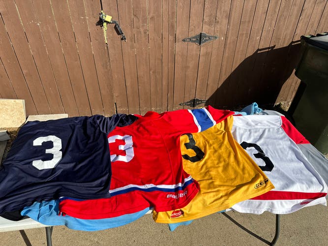 Lot of #3 Hockey Jerseys game & practice (11 total)