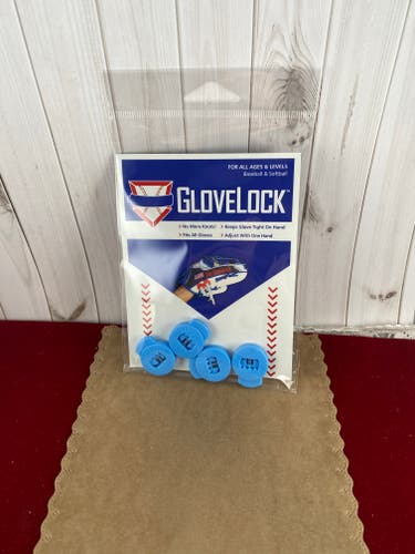 New Columbia Blue Glove Locks Keep Baseball Glove Laces Tight Free Shipping USA Only
