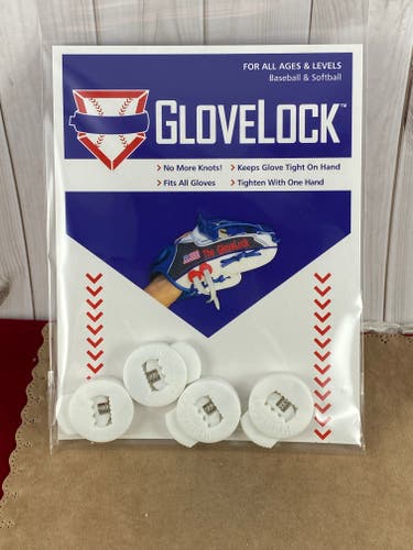 New White Glove Locks Keep Baseball Glove Laces Tight Free Shipping USA Only