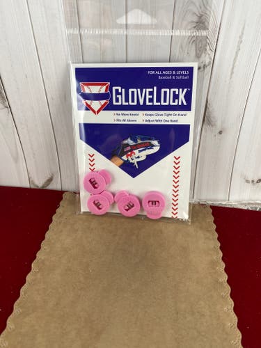 Bubble Gum Pink Glove Locks Keep Baseball Glove Laces Tight Free Shipping USA Only
