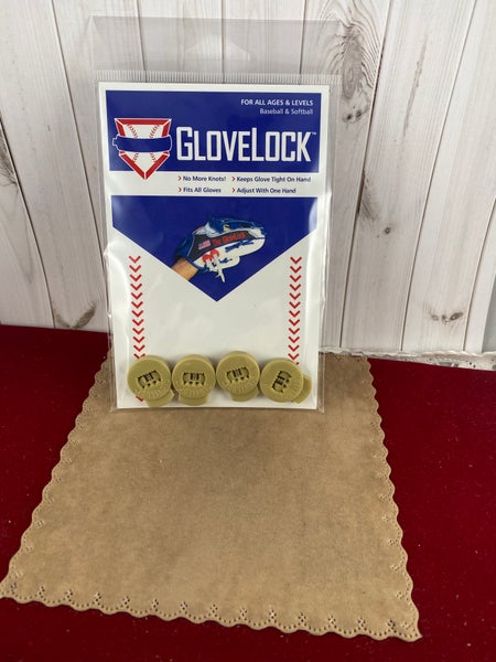 New Blond Beige Glove Locks Keep Baseball Glove Laces Tight Free Shipping USA Only