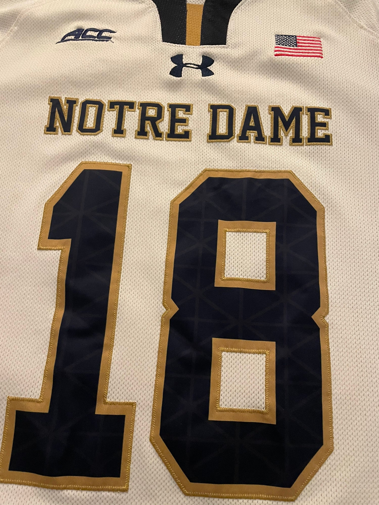 Men's Under Armour #1 Navy Notre Dame Fighting Irish Replica Lacrosse Jersey