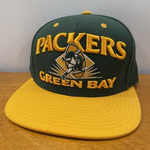 Green Bay Packers Hat Snapback Cap Green NFL Football Mitchell Ness Vintage
