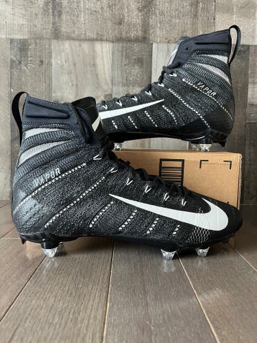 Nike Vapor Untouchable Flyknit Black White Men's Size 11.5 Football Cleats